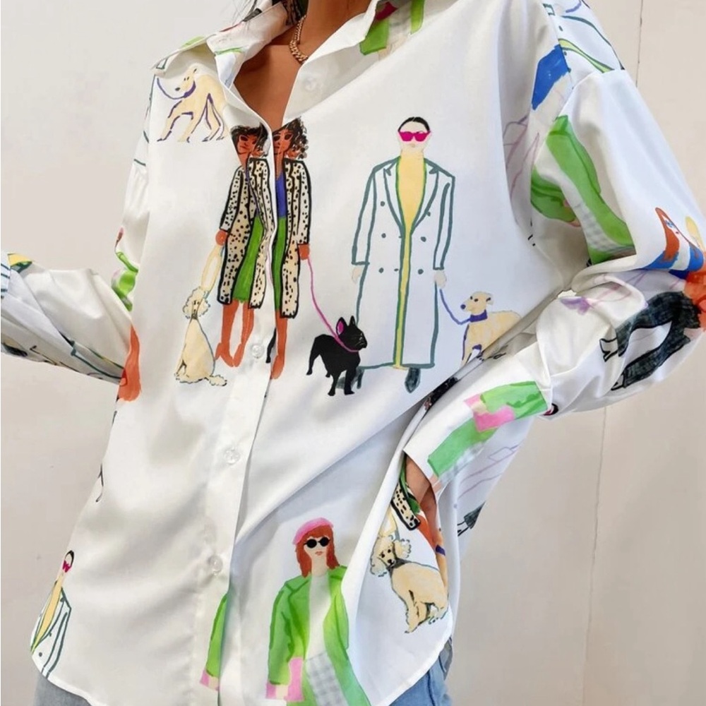 “Bow wow wow” button down shirt 😉